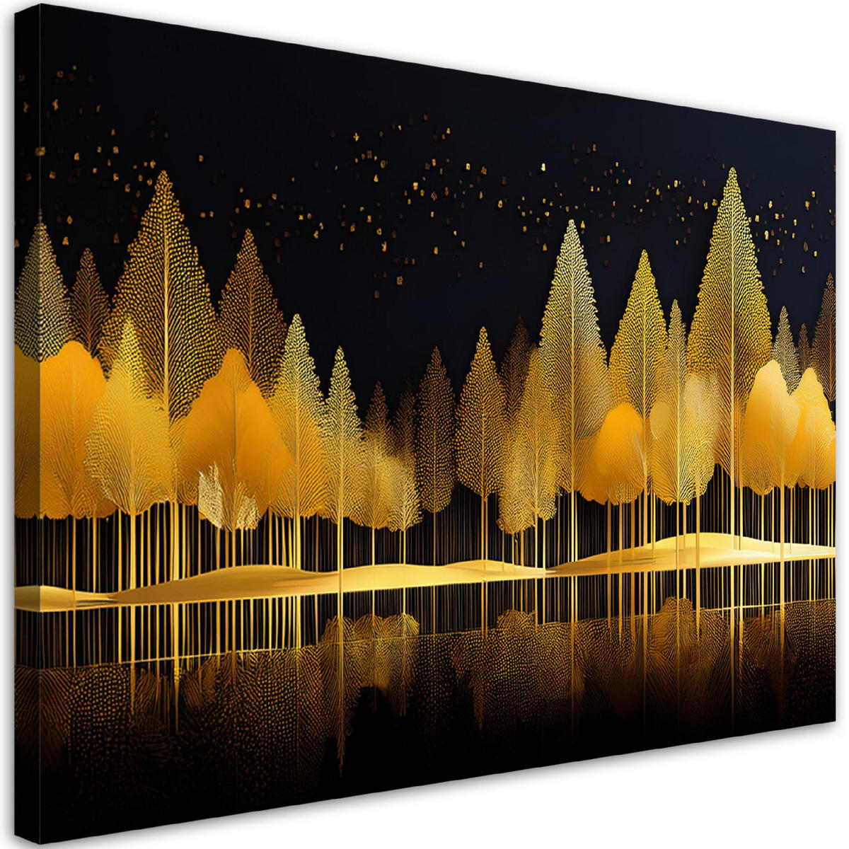 WANDBILD goldene waldabstrakte natur - Goldfarben, Textil (60/40cm) - Feeby