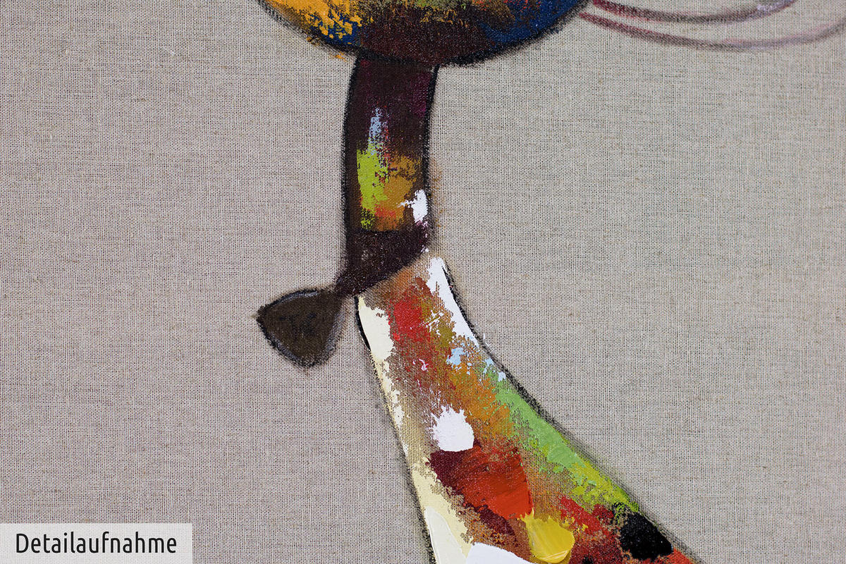 OLEJOMAĽBA 60/80 cm, Zvieratá - sivá, drevo/textil (60/80cm) - KUNSTLOFT