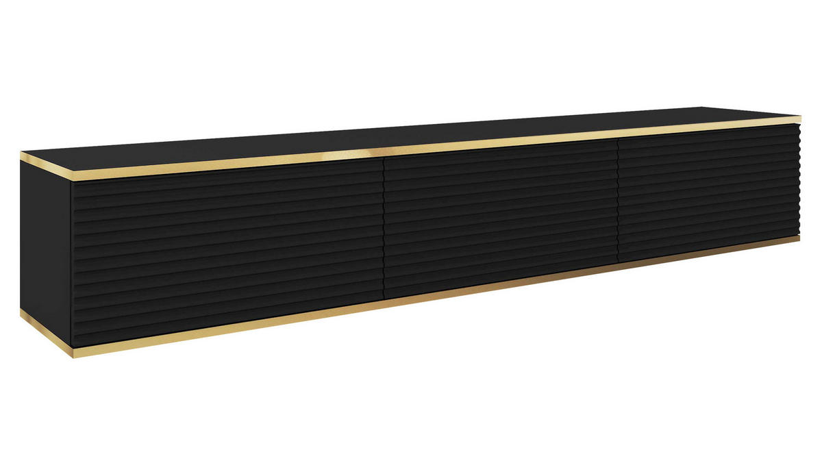 TV-LOWBOARD Oro II - Schwarz, Holzwerkstoff (175/30/32cm) - MIRJAN24