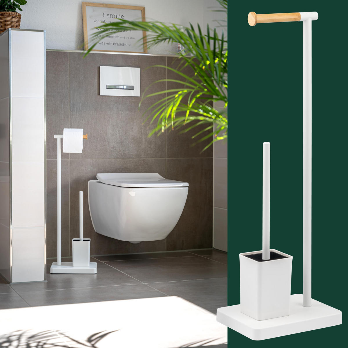 STAND-WC-GARNITUR, weiß - Weiß, Kunststoff (23/70/18cm) - bremermann