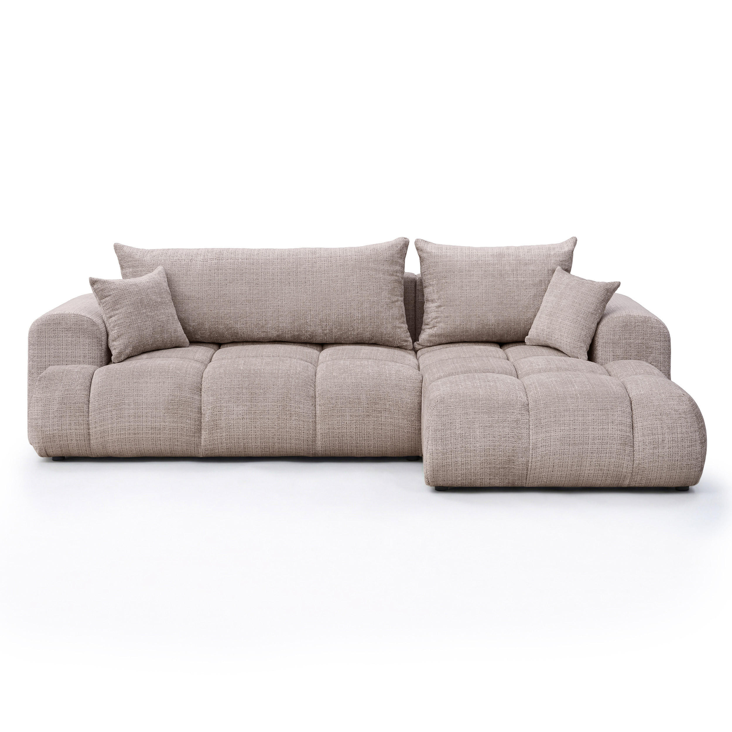 ECKSOFA MILANO mit Schlaffunktion und Bettkasten Grau-Braun - Graubraun, Holzwerkstoff/Kunststoff (250/90cm) - Idohome
