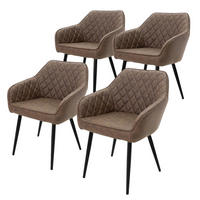 ESSZIMMERSTUHL Leder Braun 4er Set - Braun, Leder (60/80/63cm) - ML-DESIGN