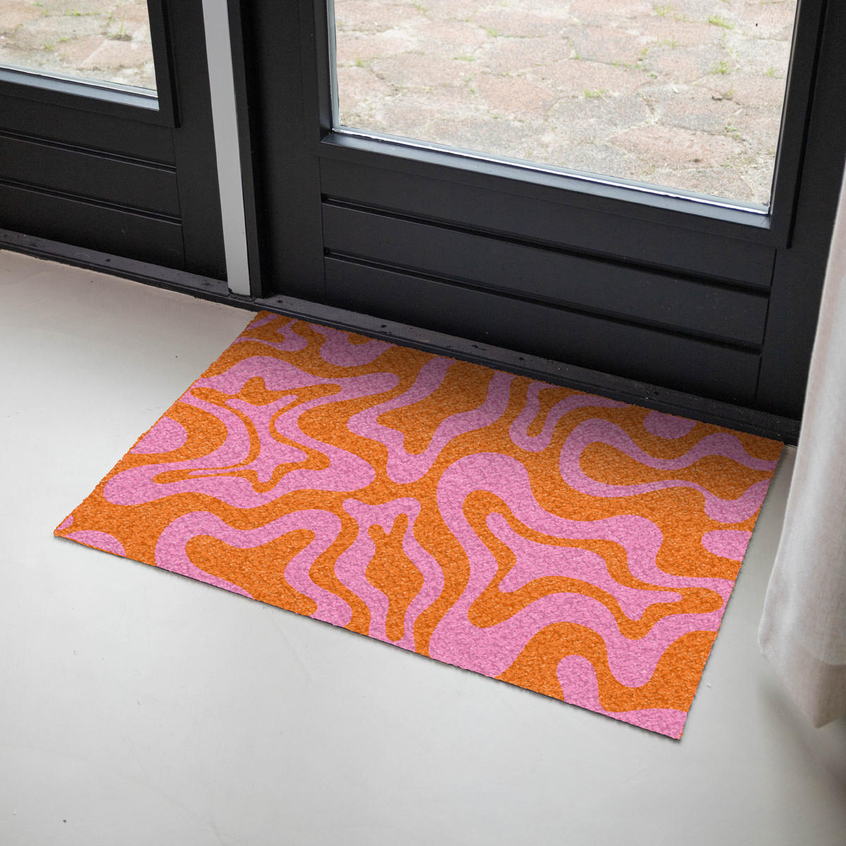ROHOŽKA Vzor - růžová - oranžová - abstraktní - moderní 90x60 cm - růžová, plast/umělá hmota (90/0.4cm) - MuchoWow
