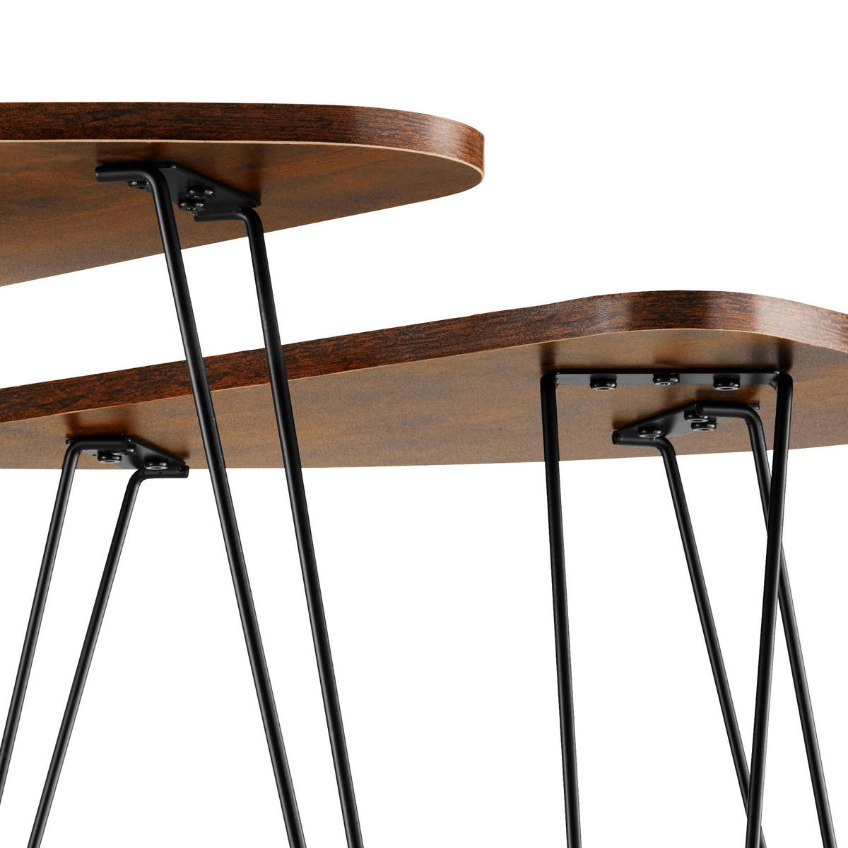 BEISTELLTISCHE 2er Set Richmond,stapelbar,Industrial Holz dunkel, rustikal - Rostfarben, Holzwerkstoff (60/38/48cm) - tectake