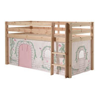 KINDERBETT Karolina 210x114x106 Massivholz Natur Textilset Burg 1 - Hellgrau/Kieferfarben, Holz (90/200cm) - 58aufmkessel
