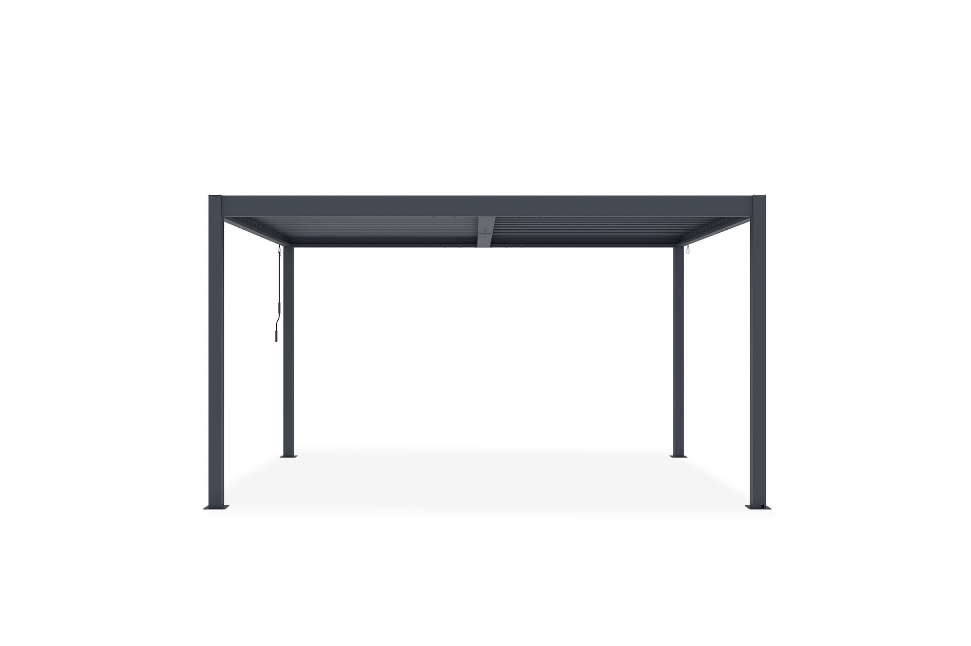 PERGOLA BIOKLIMATISCHE SELBSTTRAGENDE Piana grauem 4m x 3m - Grau, Metall (304/218/304cm) - Cazeboo