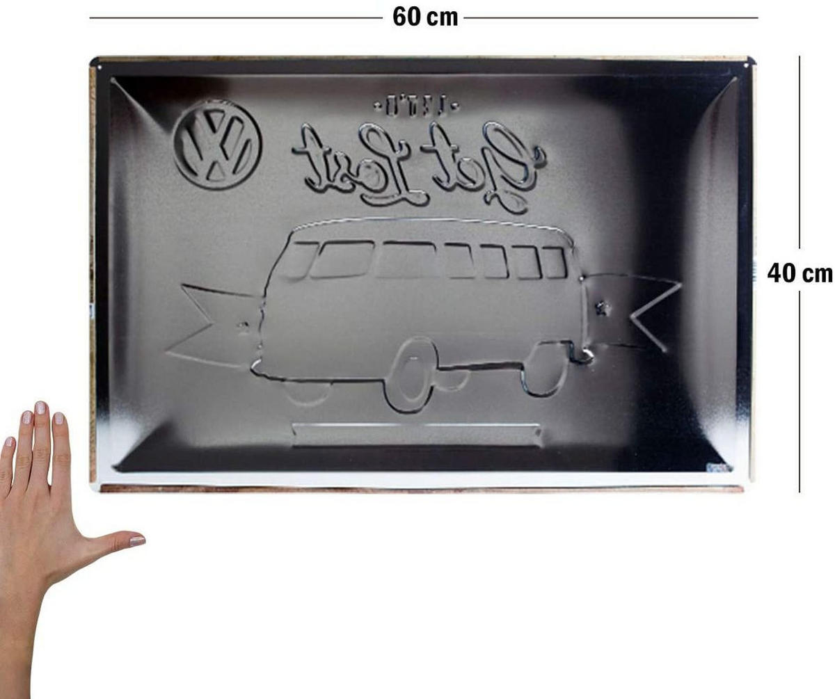 BLECHSCHILD 40/60 cm Volkswagen VW Bulli Get Lost - Multicolor, Metall (60/40/1cm) - Nostalgic-Art