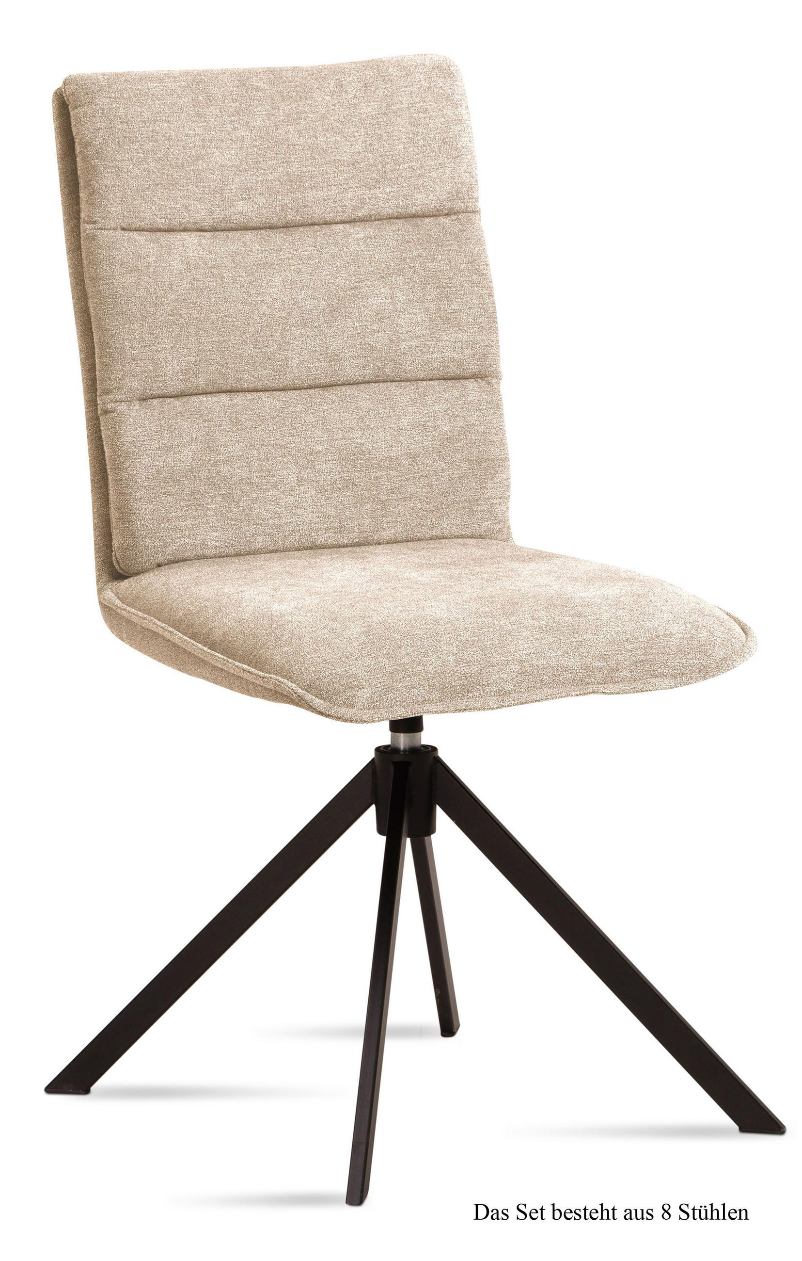 ESSZIMMERSTUHL drehbar (8er-Set) Dekava 47x92x60 Schwarz/Natur - Schwarz/Naturfarben, Kunststoff (60/92/47cm) - 58aufmkessel