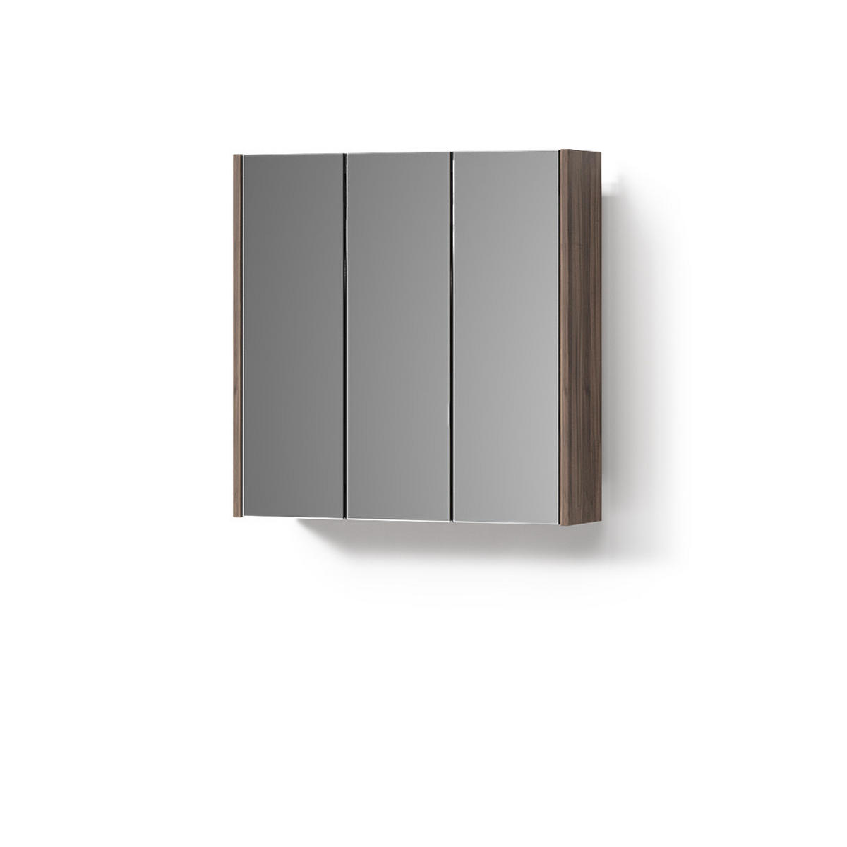 BADSPIEGELSCHRANK Savuto Anthrazit Hochglanz 67.4 x 68 cm - Schwarz Hochglanz/Walnussfarben, Holzwerkstoff (67.4/68/17cm) - Livinity®