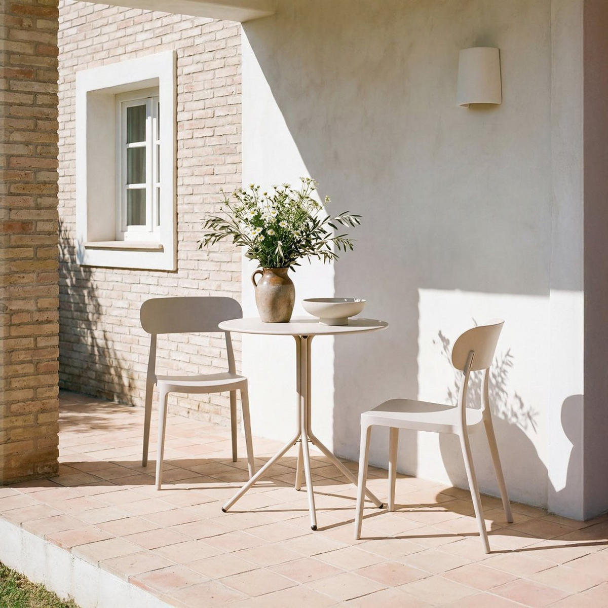 GARTENSTUHL Moira Beige 47 cm x 80 cm 4er-Set - Beige, Kunststoff (47/80/51cm) - Klast Home