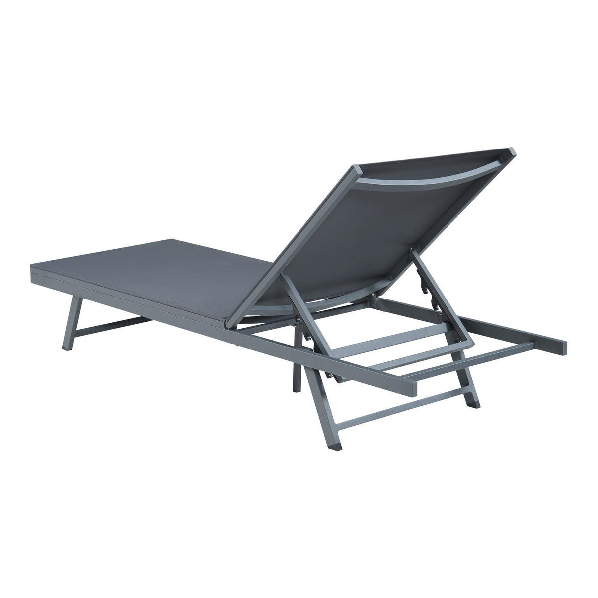 SONNENLIEGE Baragiano - Dunkelgrau, Textil/Metall (197/30/64cm) - casa.pro