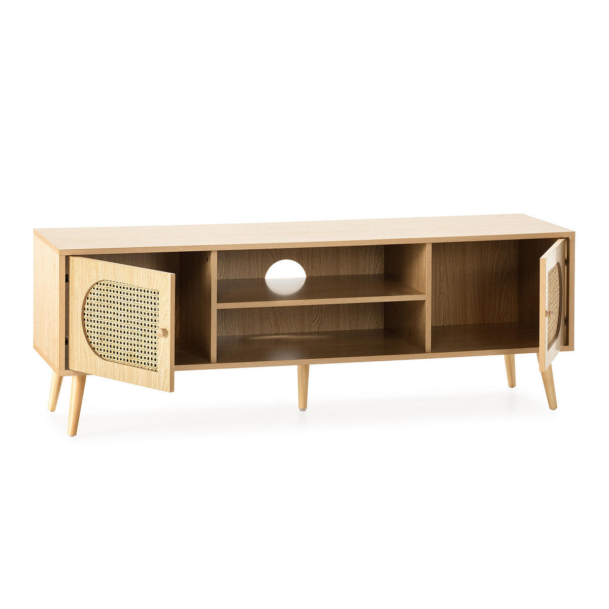 TV-ELEMENT Luna 2 türen Eichefarbe - Honigeiche, Holzwerkstoff (140/48/40cm) - VS Venta-stock