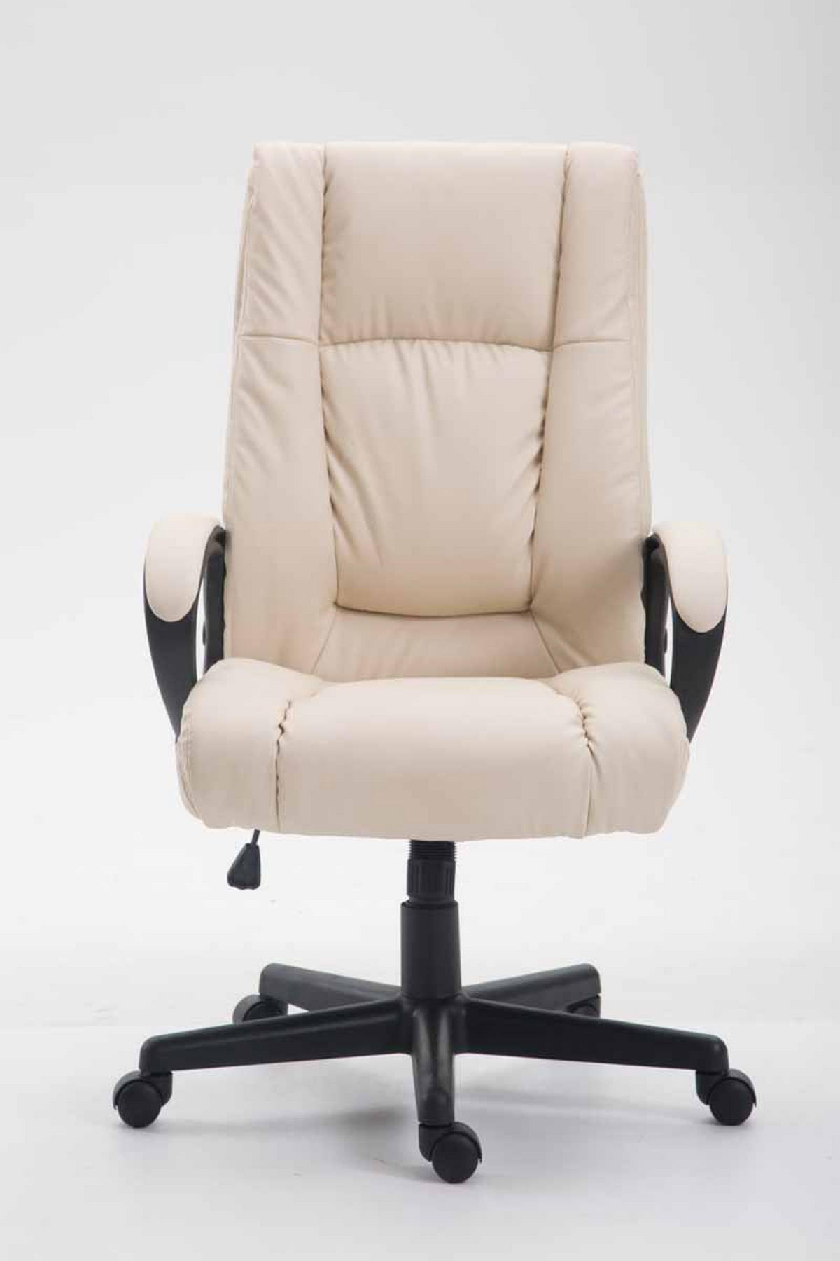 CHEFSESSEL Lederlook Creme - Creme/Schwarz, Kunststoff/Textil (66/106/70cm) - CLP