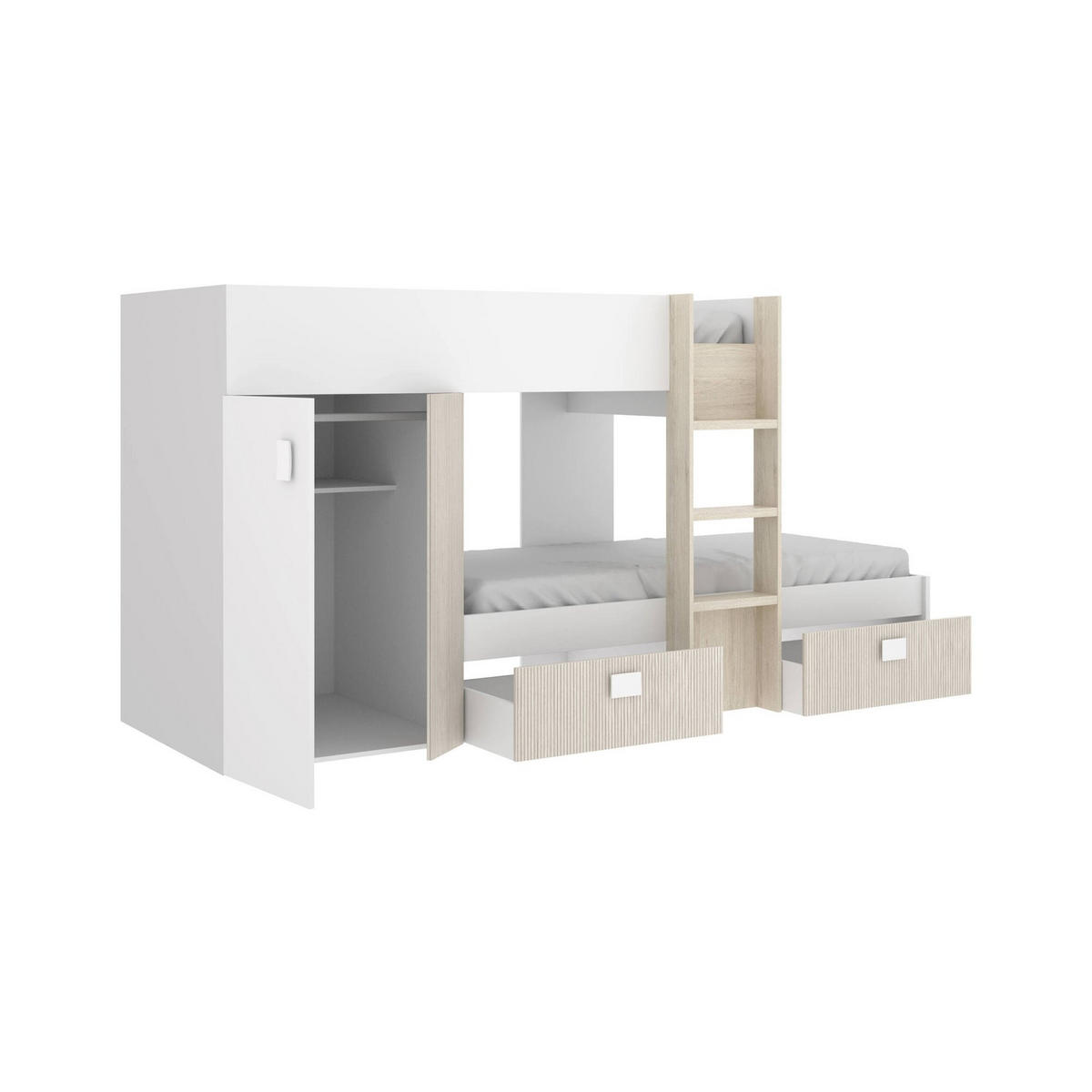 SCHLAFZIMMER Weiß, Eiche 111/271/150 cm - Eichefarben/Weiß, Holzwerkstoff (90/190cm) - DMORA