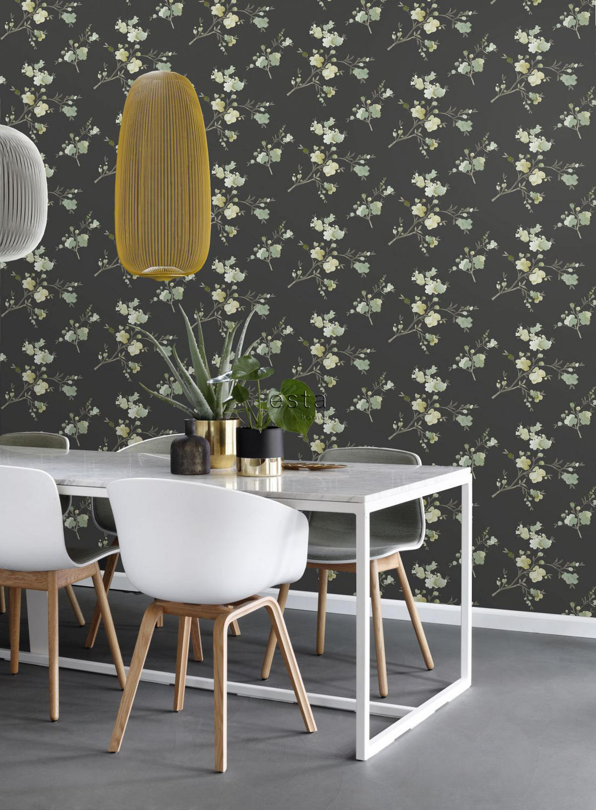 TAPETE Kirschblüten 53 cm x 10.05 m - Schwarz, Papier (53/1000cm) - ESTAhome