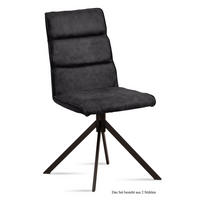 ESSZIMMERSTUHL (2er-Set) Drusy 47x92x60 Schwarz/Anthrazit - Anthrazit/Schwarz, Kunststoff (60/92/47cm) - 58aufmkessel