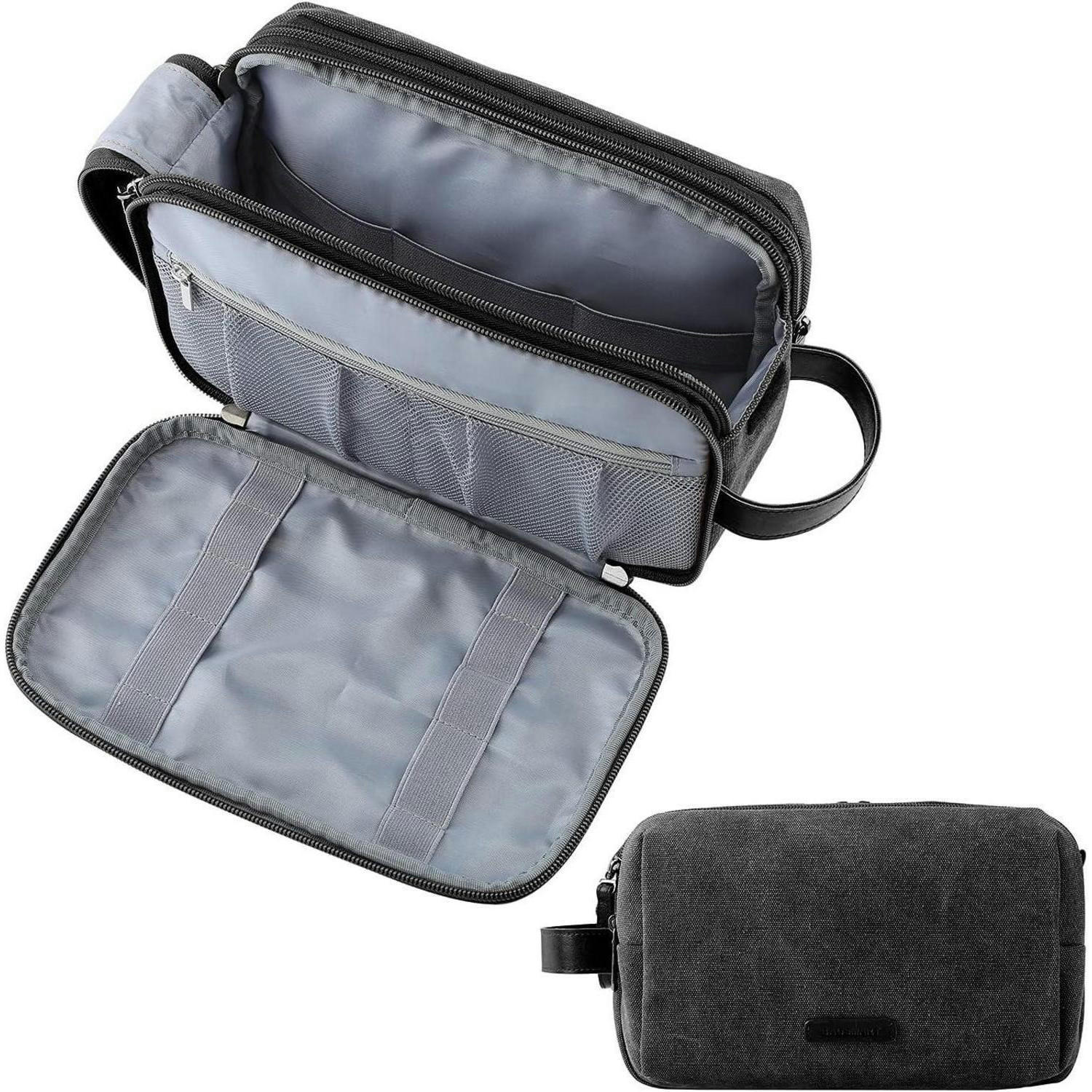 KULTURTASCHE mit Doppelreißverschluss 5L Schwarz - Schwarz, Textil (15/14/25cm)