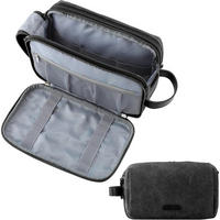KULTURTASCHE mit Doppelreißverschluss 5L Schwarz - Schwarz, Textil (15/14/25cm)