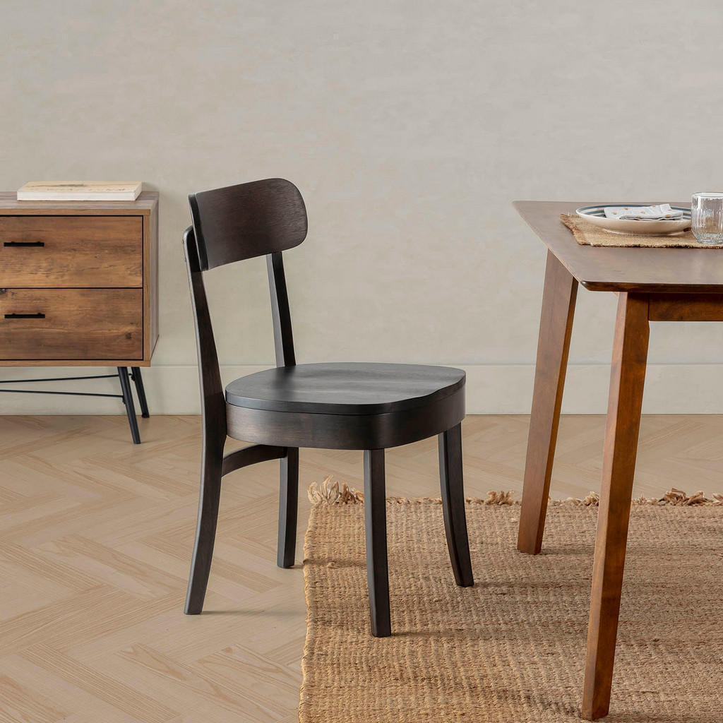 Thumbnail - VS Venta-stock Stuhl-Set, Schwarz, Holz, 45x83x49 cm, Esszimmer, Stühle, Esszimmerstühle, Vierfußstühle