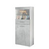 VITRINE Almada Front in Beton Oxid Optik - Hellgrau, Holzwerkstoff (53/125/30cm) - Vladon