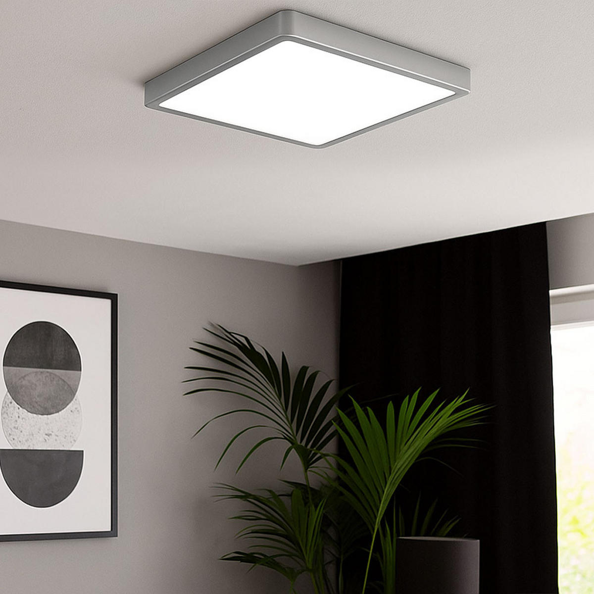 LED DECKENLEUCHTE Stahl Silber Opal - Silberfarben, Metall (28.5/28.5/2.8cm)