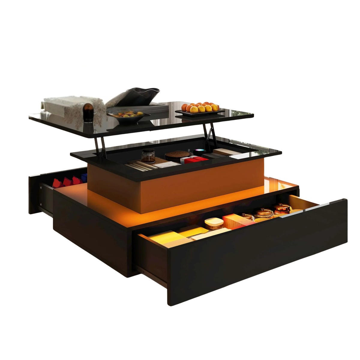Kaket Couchtisch Schwarz 85x56x55 cm