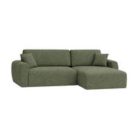 ECKSOFA Mit Schlaffunktion, Ariel XL, Chenille-Stoff, Stoff Artico, Moss, Rechts - Hellgrün, Holz (280/142cm) - Kaiser Möbel