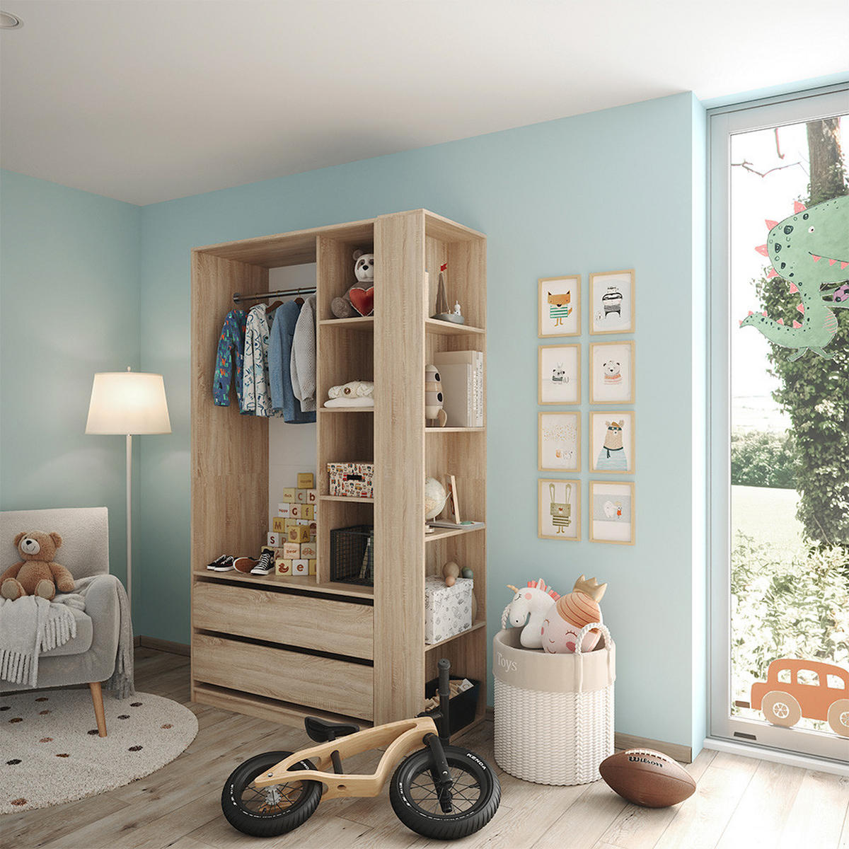 ŠATNÍKOVÁ SKRIŇA Elmo Sonoma 50 x 200 cm Sada 2 ks - dub sonoma, kompozitné drevo (50/200/20cm) - Vicco