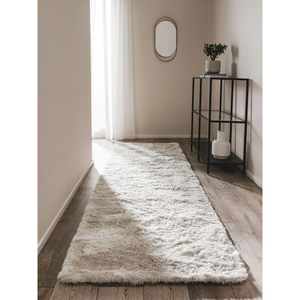 Thumbnail - benuta Nest Hochflorteppich, Beige, Textil, Beton Optik, Rechteckig, 80x300 cm, wasserabweisend, Teppiche & Böden, Teppi...