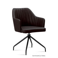 ARMLEHNSTUHL drehbar (2er-Set) Dorena 58x81x60 Schwarz/Espresso - Dunkelbraun/Schwarz, Kunststoff (60/81/58cm) - 58aufmkessel