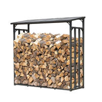 KAMINHOLZREGAL Außen 143x70x145 cm Metall Anthrazit 1,4 m³ / 2 SRM - Anthrazit, Metall (143/145/70cm) - QUICK STAR