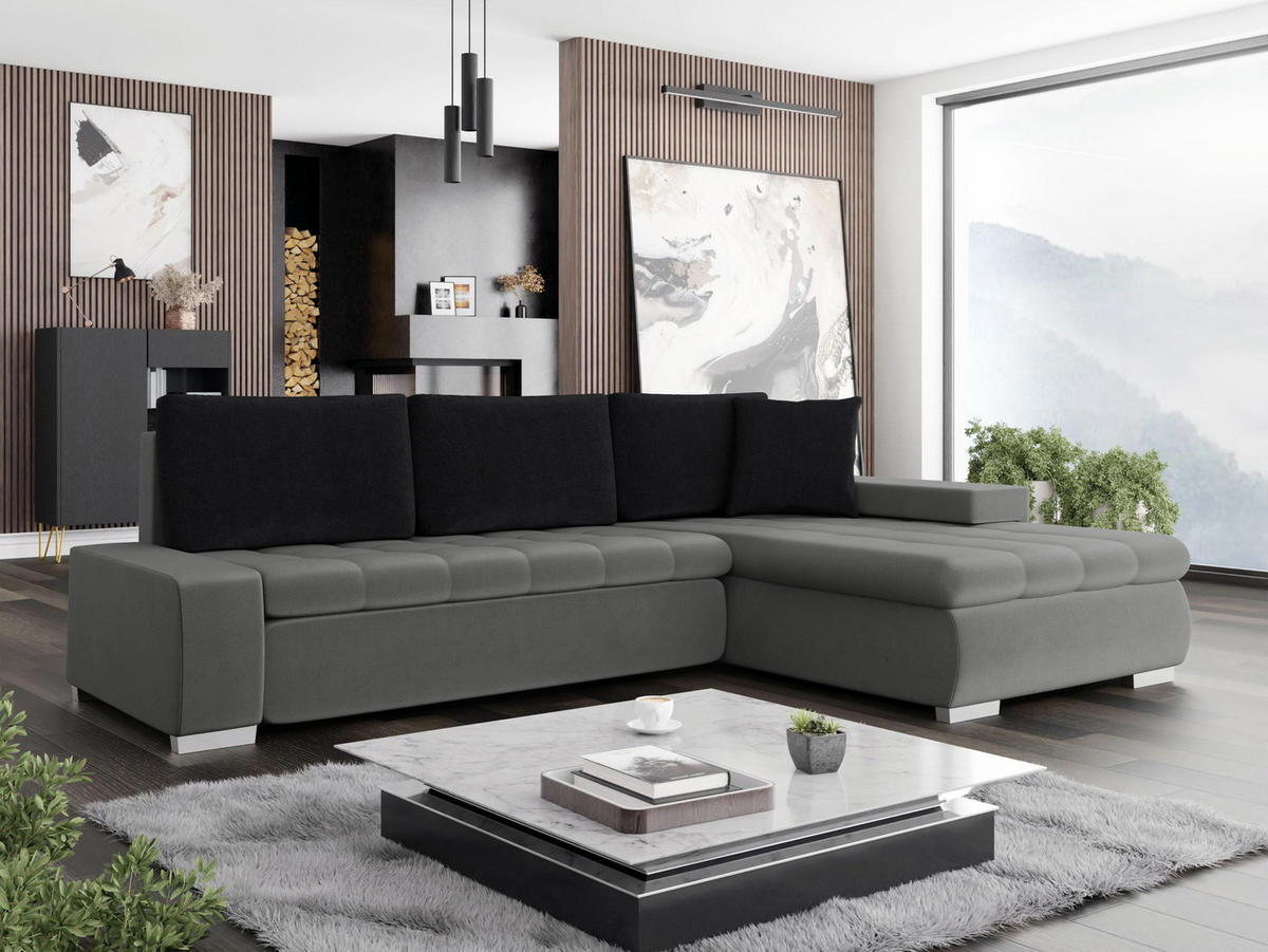 ECKSOFA Orkan Mini - Greige, Holz/Textil (265/185cm) - MIRJAN24