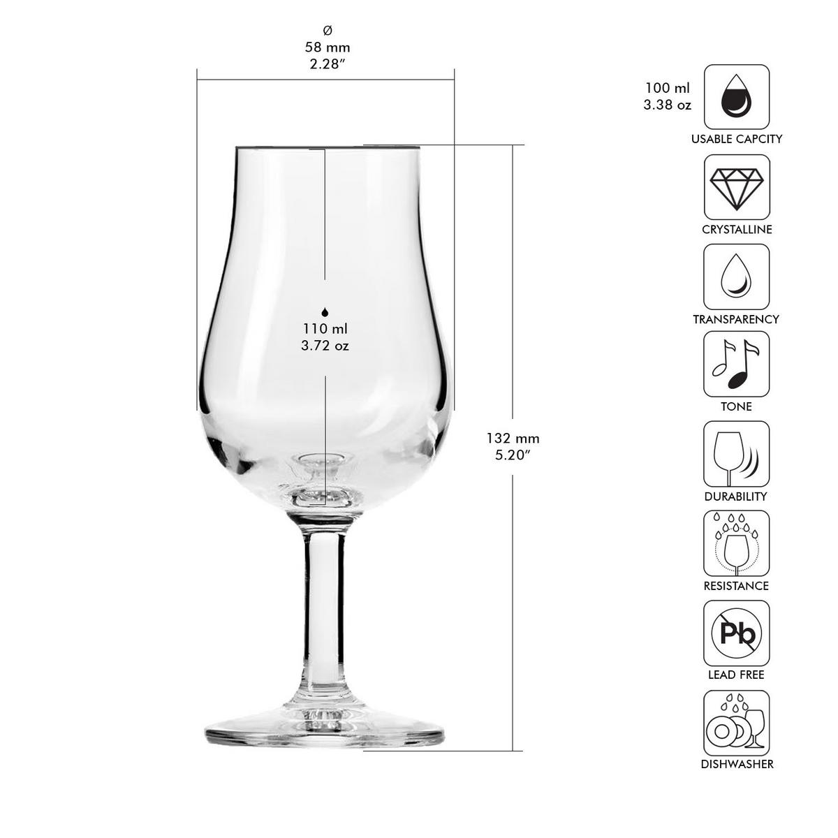 WHISKYGLÄSER, 6er-Set, 110 ml - Transparent, Glas (0.11L) - Krosno Glass