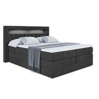 BOXSPRINGBETT NOEL GOLD KING - 140x200 - H3/H4 - Schwarz - Schwarz, Holzwerkstoff (140/200cm) - ALTDECOR