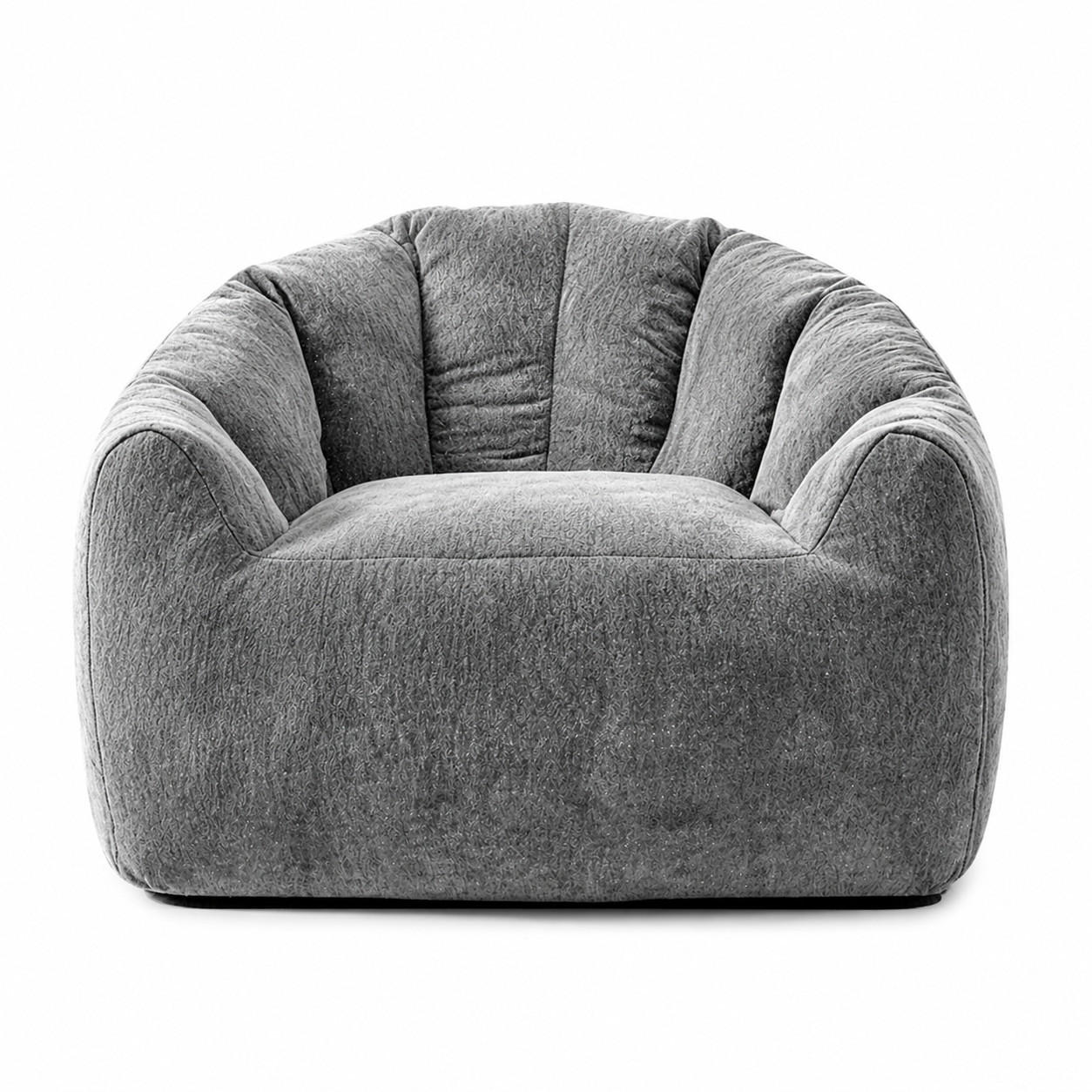 SITZSACK rund Flanell Grau - Grau, Kunststoff (99/64.7/86.3cm) - Beauniv