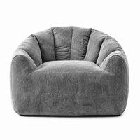 SITZSACK rund Flanell Grau - Grau, Kunststoff (99/64.7/86.3cm) - Beauniv