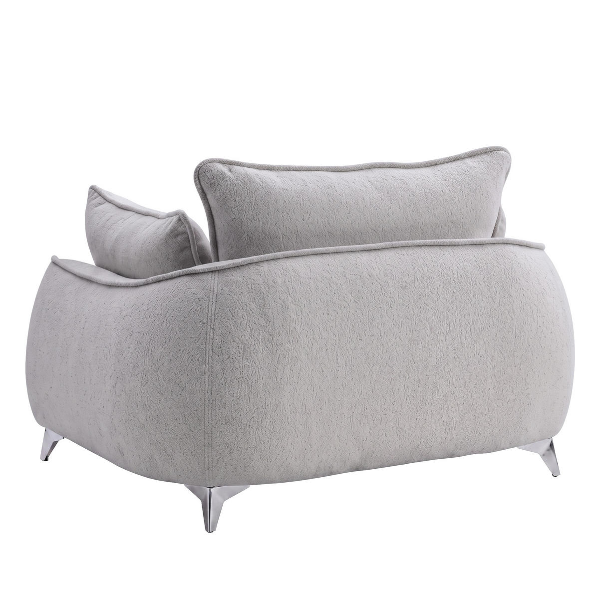 SESSEL MELANI Velours Grau - Chromfarben/Grau, Holz/Textil (140/90/85cm) - Muffo