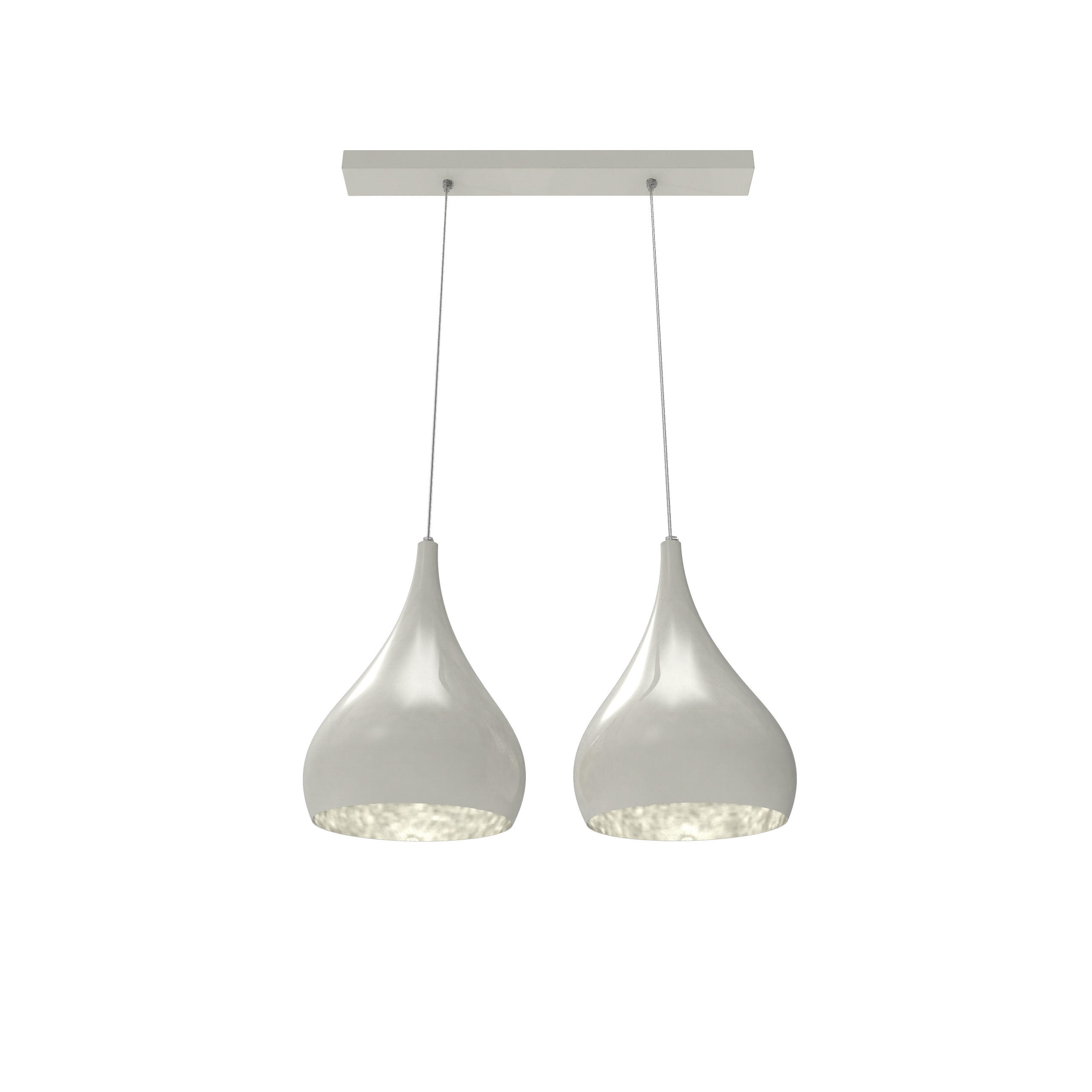 HÄNGELEUCHTE - Weiß Hochglanz, Metall (55/25/55cm) - Lumicom