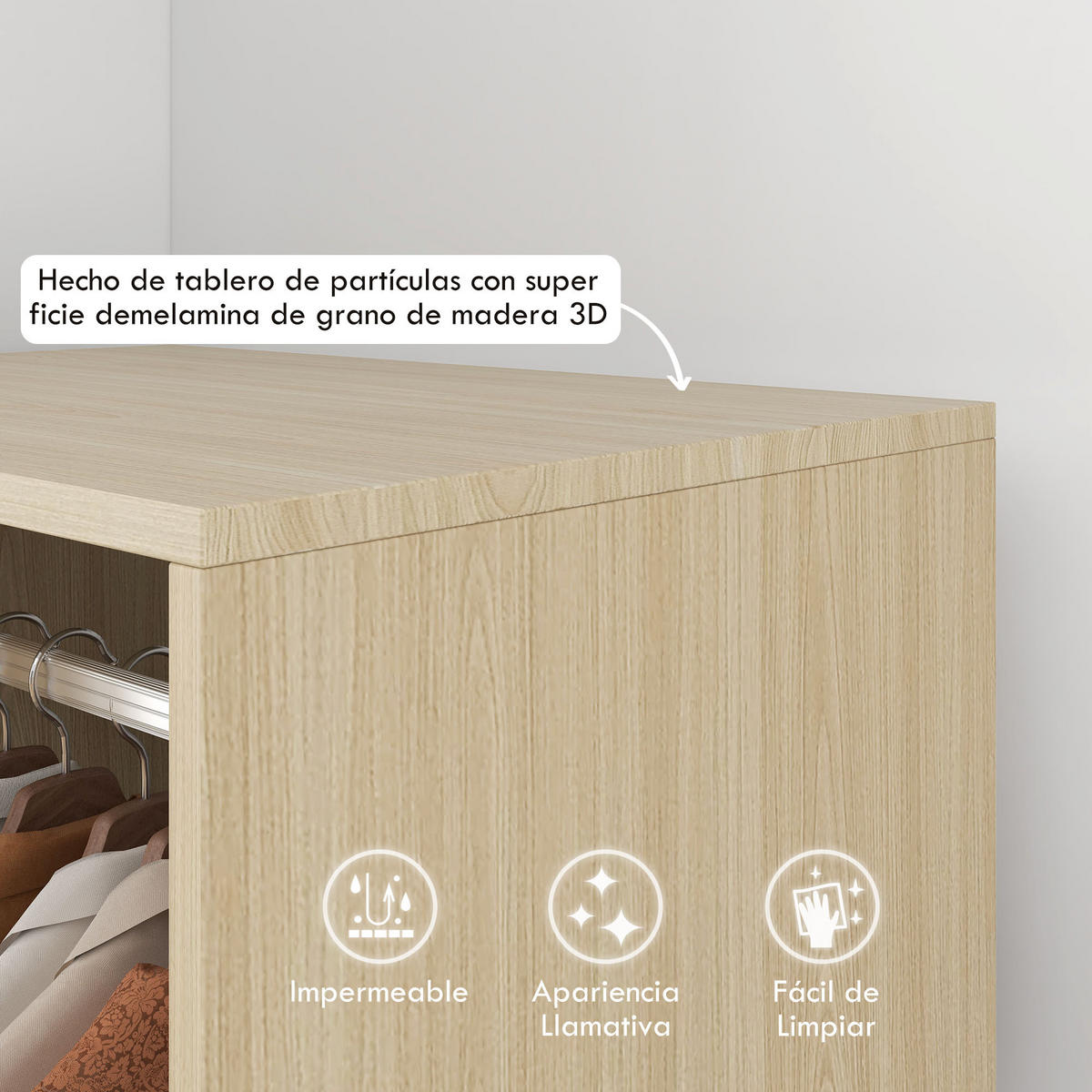 KLEIDERSCHRANK Braun 1 Stück - Braun, Holzwerkstoff (40/128/60cm) - GiPP