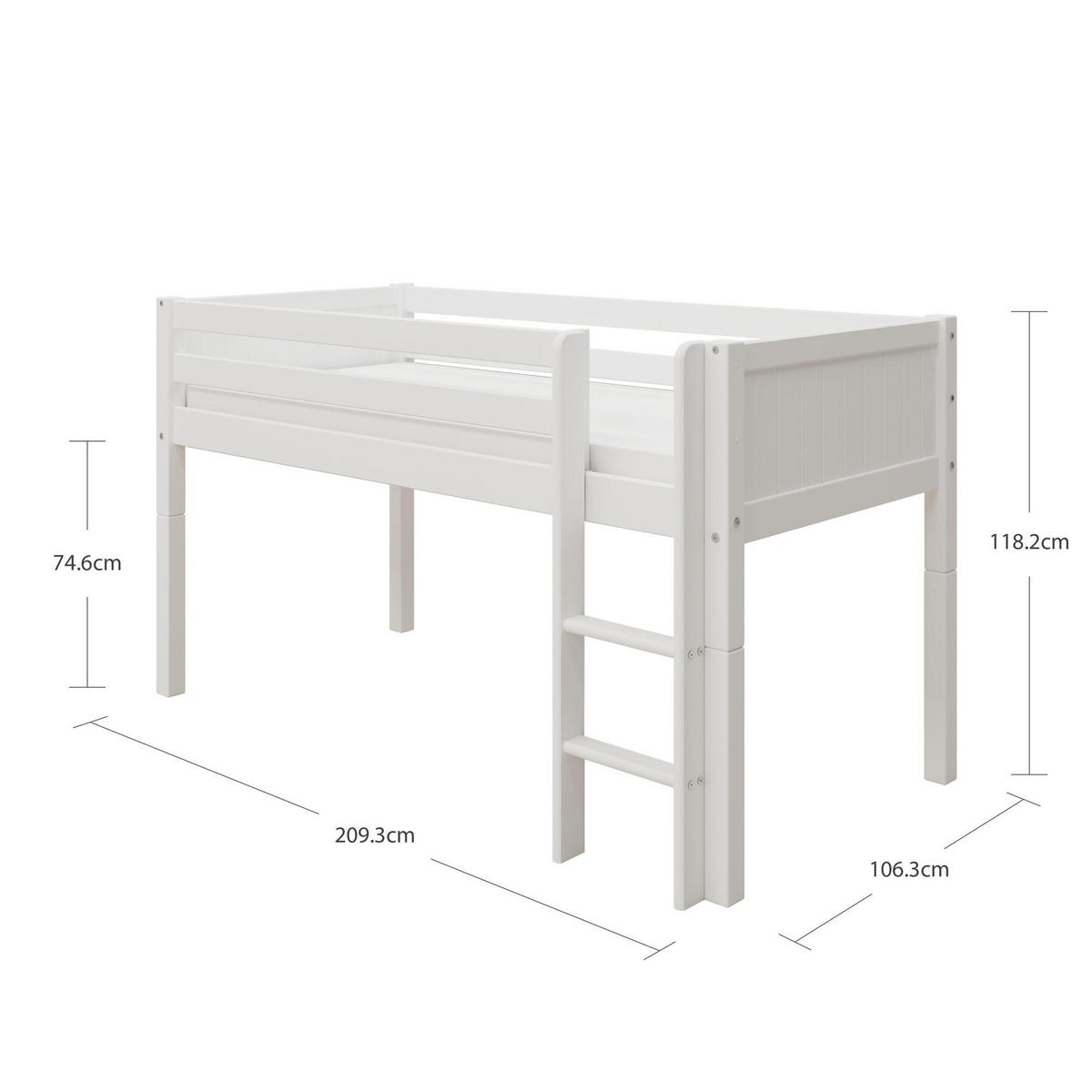 HOCHBETT NORDIC ROMANTIC Weiß 209x106x118 cm - Weiß, Holz - FURNLUX