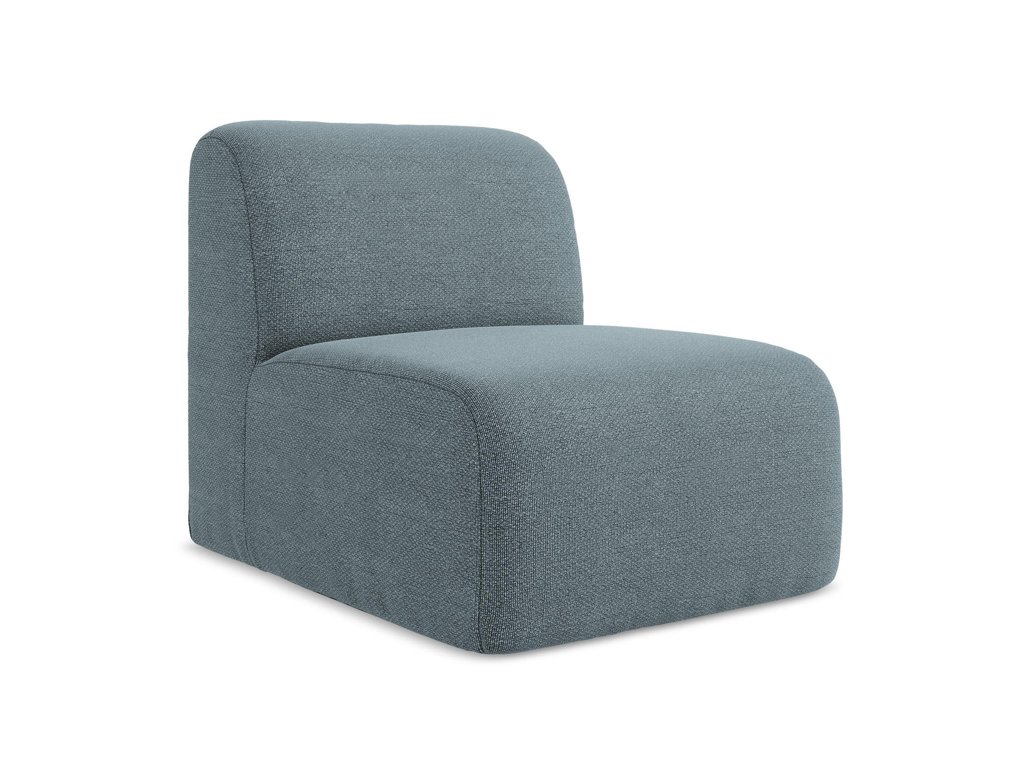SOFAELEMENT Bouclé Stoff Blau - Blaugrau/Schwarz, Holzwerkstoff/Kunststoff (70/75/94cm) - Makamii