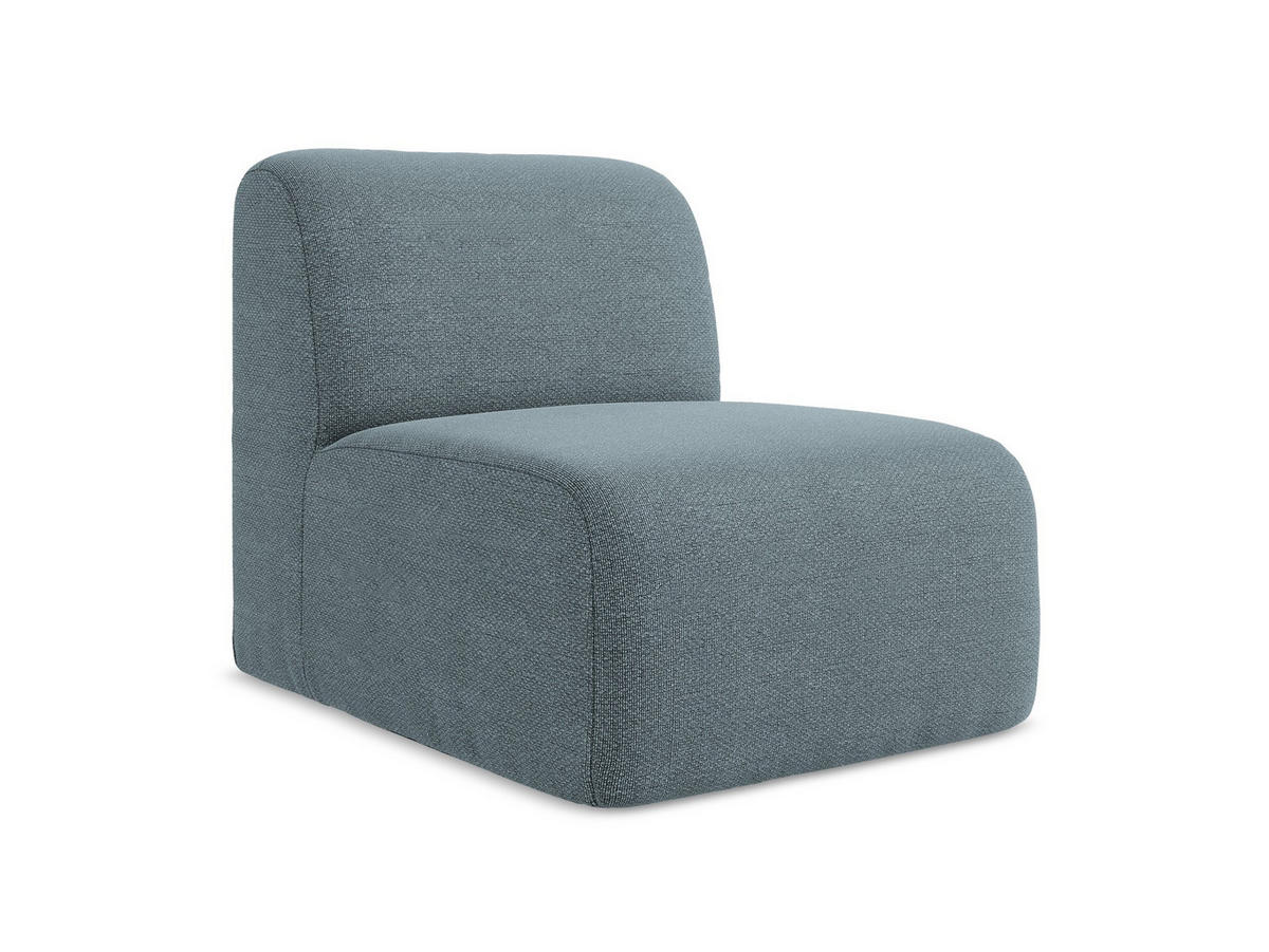 SOFAELEMENT Bouclé Stoff Blau - Blaugrau/Schwarz, Holzwerkstoff/Kunststoff (70/75/94cm) - Makamii