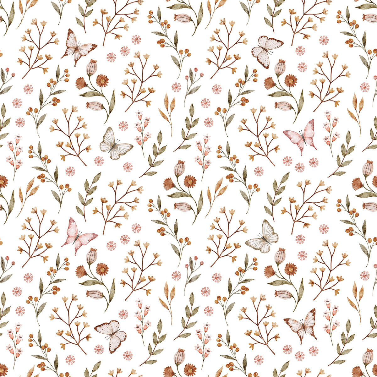 VLIESTAPETE Coccinella Blumen und Schmetterlinge 50 cm x 10 m rosa/rot - Pink/Rot, Papier (50/1000cm) - Lilipinso