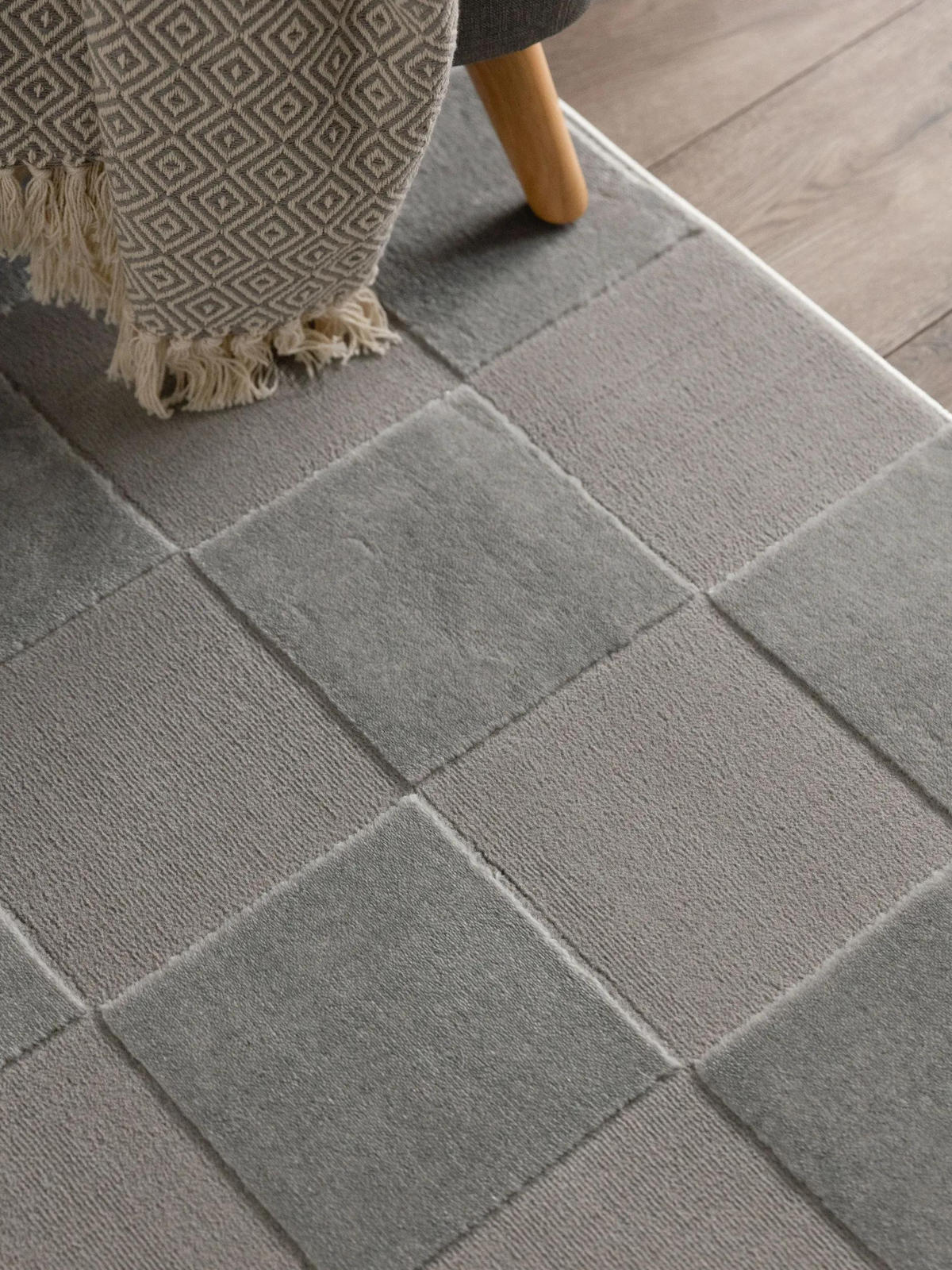 TEPPICH Claire Grau 160x230 cm - Grau, Kunststoff (160/230cm) - benuta