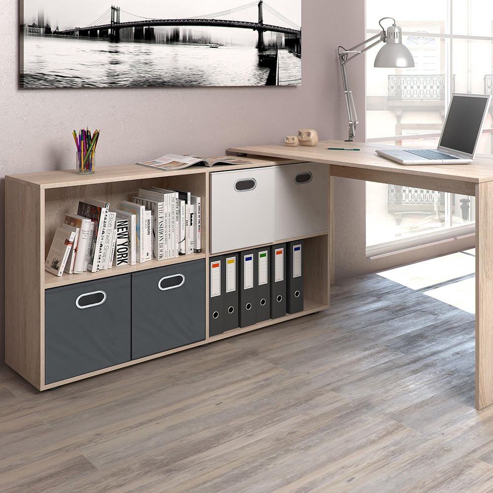 ECKSCHREIBTISCH FlexPlus Sonoma 137 x 60 cm - Sonoma Eiche, Holzwerkstoff (60/137/75.4cm) - Vicco