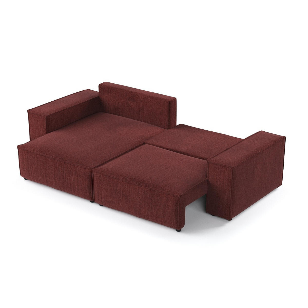 ROHOVÁ SEDAČKA SENSO, textil, Červená - černá/červená, dřevo/kompozitní dřevo (255/148cm) - AltaBeds