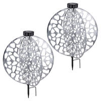 LED AUSSENLEUCHTE Metall Silber 2er Set - Silberfarben, Metall (40/40/51cm) - Globo Lighting