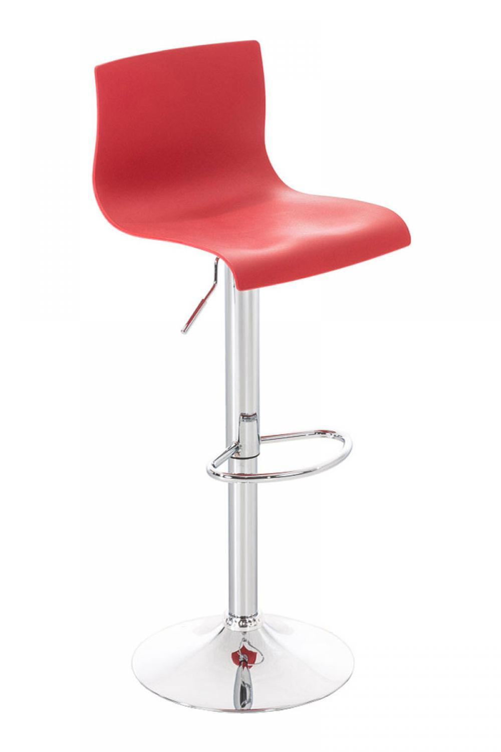 BARHOCKER Kunststoff rot - Chromfarben/Rot, Kunststoff/Metall (39/84/36cm) - CLP