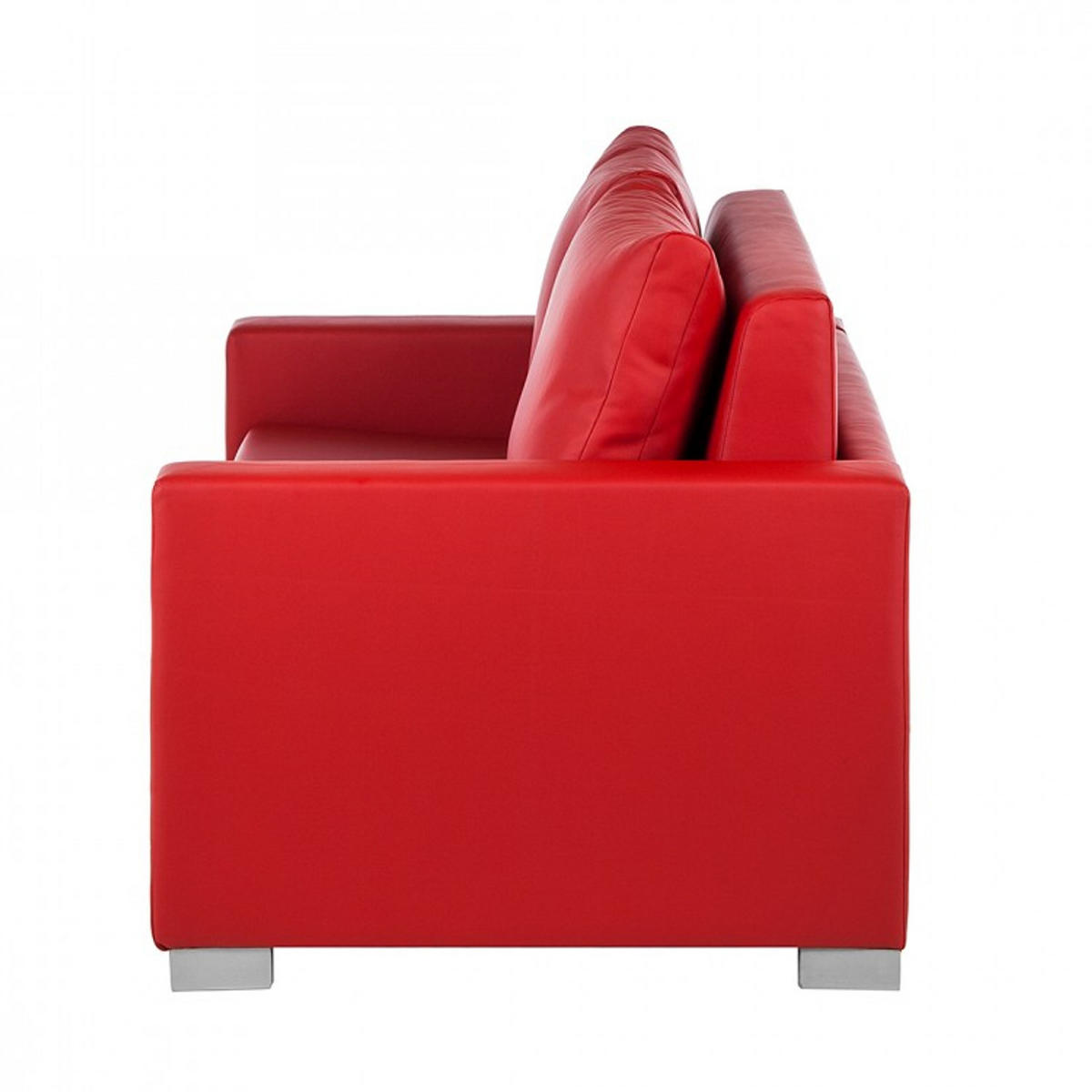 SCHLAFSOFA - Silberfarben/Rot, Kunststoff (193/90/90cm) - home24