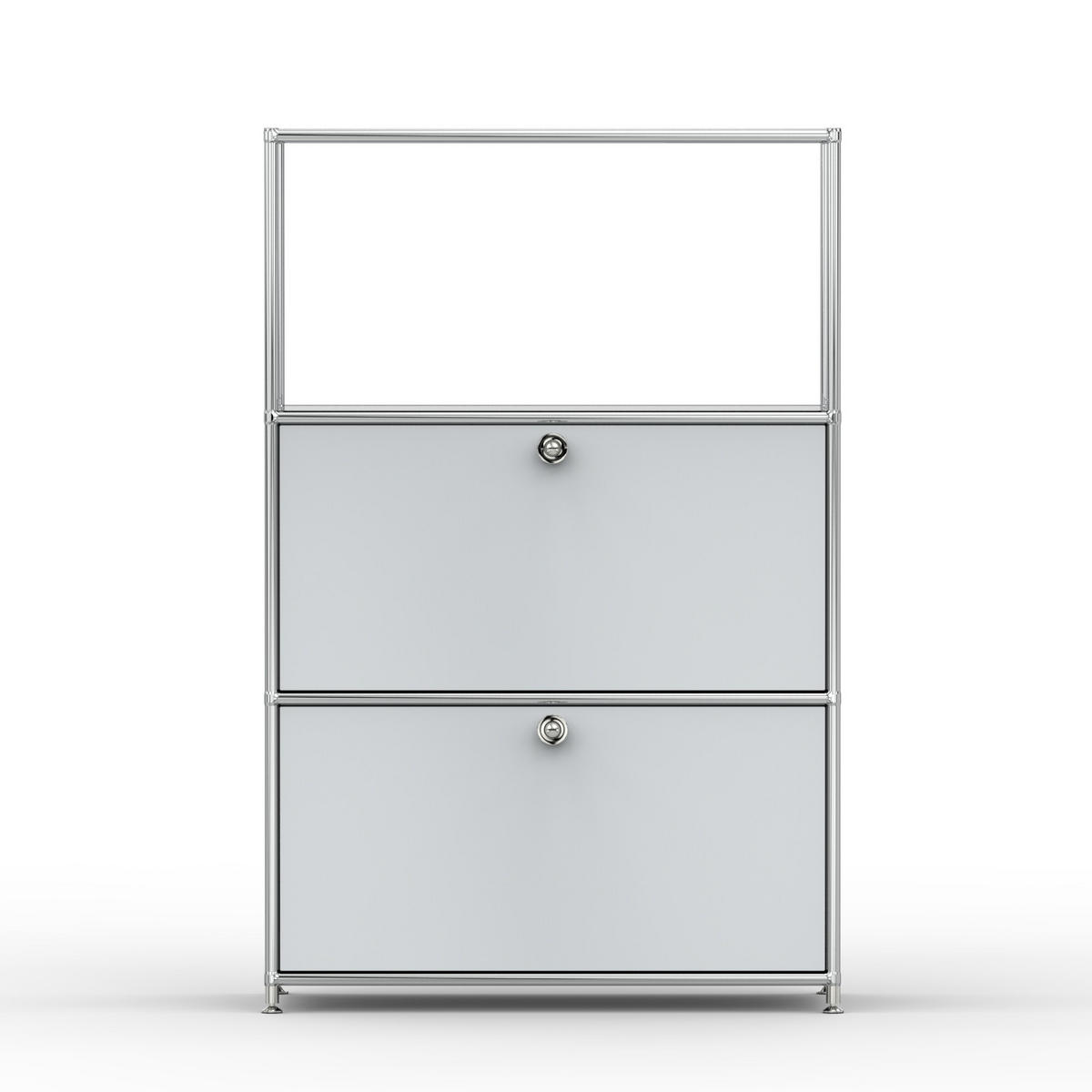 HOCHSCHRANK, 1 offenes Fach, 2 Klappen, Breite 77 cm, Lichtgrau - Chromfarben/Silberfarben, Metall (40/118/77.2cm) - Versee